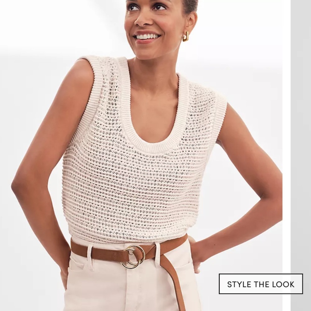Ann Taylor Weekend Collection Open-Stitch Sweater Shell